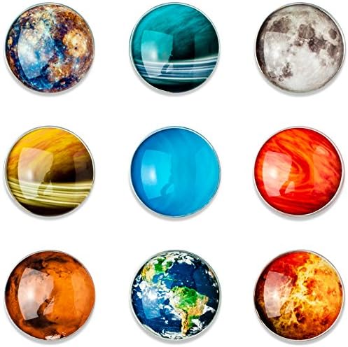 Magnetitos - Set of 9 Magnets - Planets - For Refrigerator, Whiteboard, Charts, Chores List, To Do List, Fridge, Lockers