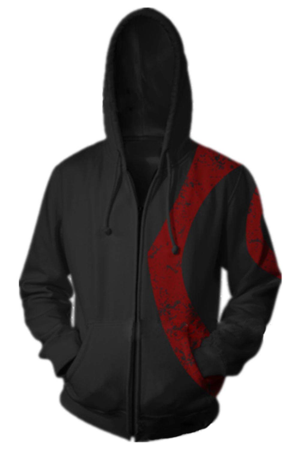 Mucloth Men's GoW White Warrior Kratos Cotton Adult Zip up Hoodie