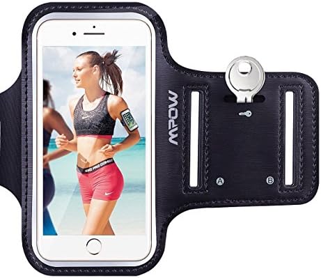 Neoprene Sweatproof 5.2” Armband Case for iPhone 8, 7, 6/6S, 5/5S/5C/SE, Adjustable Reflective Keyholder for Gym Workout, Exercise, Cardio, Golf, Horseback, Walking, Jogging, Hiking, Walking, etc.
