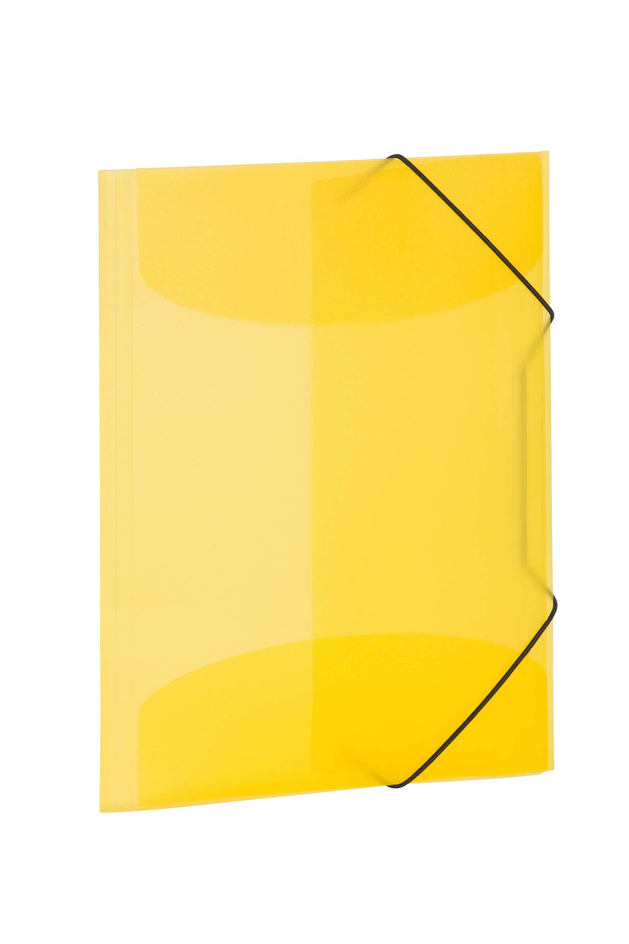 HERMA Elastic Folder Translucent in Yellow, A4, Sturdy Plastic, with 3 Inner Flaps, 1 Span Folder