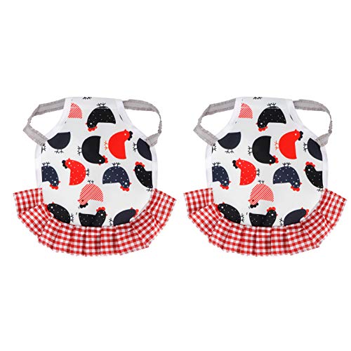 Fdit 2 Stück Henne Sattelschürze, 22x17cm Stoff-Hühner-Sattel Flügelfedern-Schutz Elastischer Schutz Heimtierbedarf für Geflügel