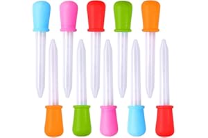 10 Pcs Liquid Droppers, 5ML Silicone and Plastic Dropper Pipettes for Kids Eyedropper with Bulb Tip for Candy Oil Kitchen Kid