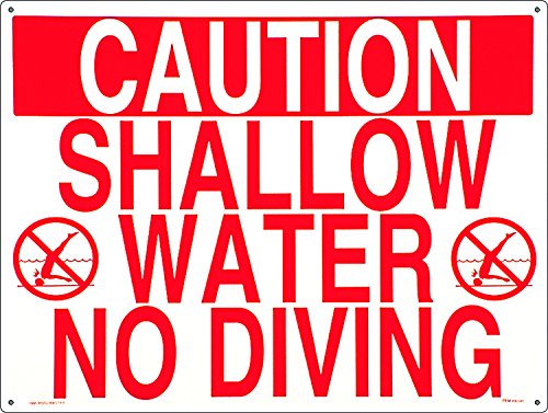 Poolmaster 40341 Shallow Water No Diving Sign for Residential or Commercial Pools