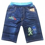 Owone Box PJ Masks Boys' Girls' Jeans Child's Sports Style Pure Color Denim Shorts, Blue, 1104-5T