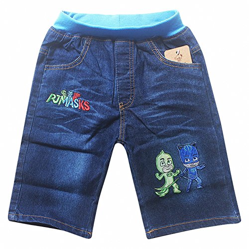 Owone Box PJ Masks Boys' Girls' Jeans Child's Sports Style Pure Color Denim Shorts, Blue, 1104-5T