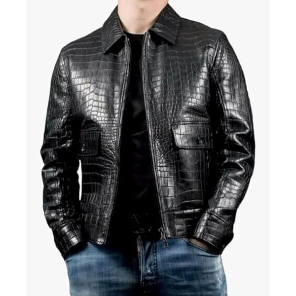 ジャケット・アウター Emelda leather crocodile LAMBSKIN jacket ジャケット・アウター Emelda leather crocodile LAMBSKIN