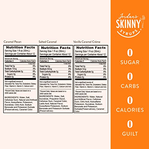 Jordan's Skinny Syrups Sugar Free Coffee Syrup Collection, Caramel