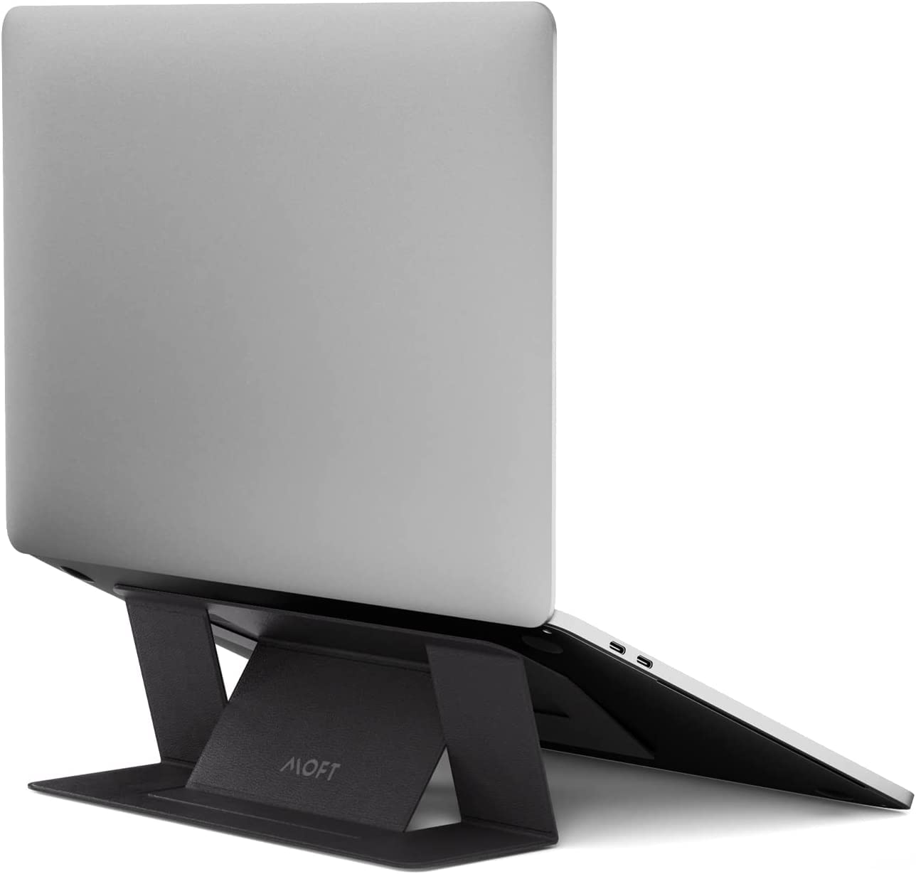 Photo 1 of MOFT Laptop Stand for Desk, Stick-On Computer Stand with Dual-Angle, Ergonomic Laptop Riser Holder for Travel, Foldable & Portable MacBook Stand Fits 11.6"-16" Laptops, Black