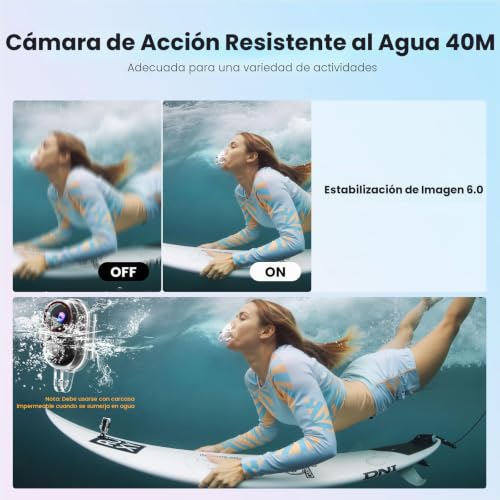 Camlance 4K Mini Sports Camera, 20MP Portable for POV Camera, 6 Axis EIS Body Camera, 40M Underwater Camera, WiFi Mini Magnetic Camera (with 64GB TF and Mounting Accessories)