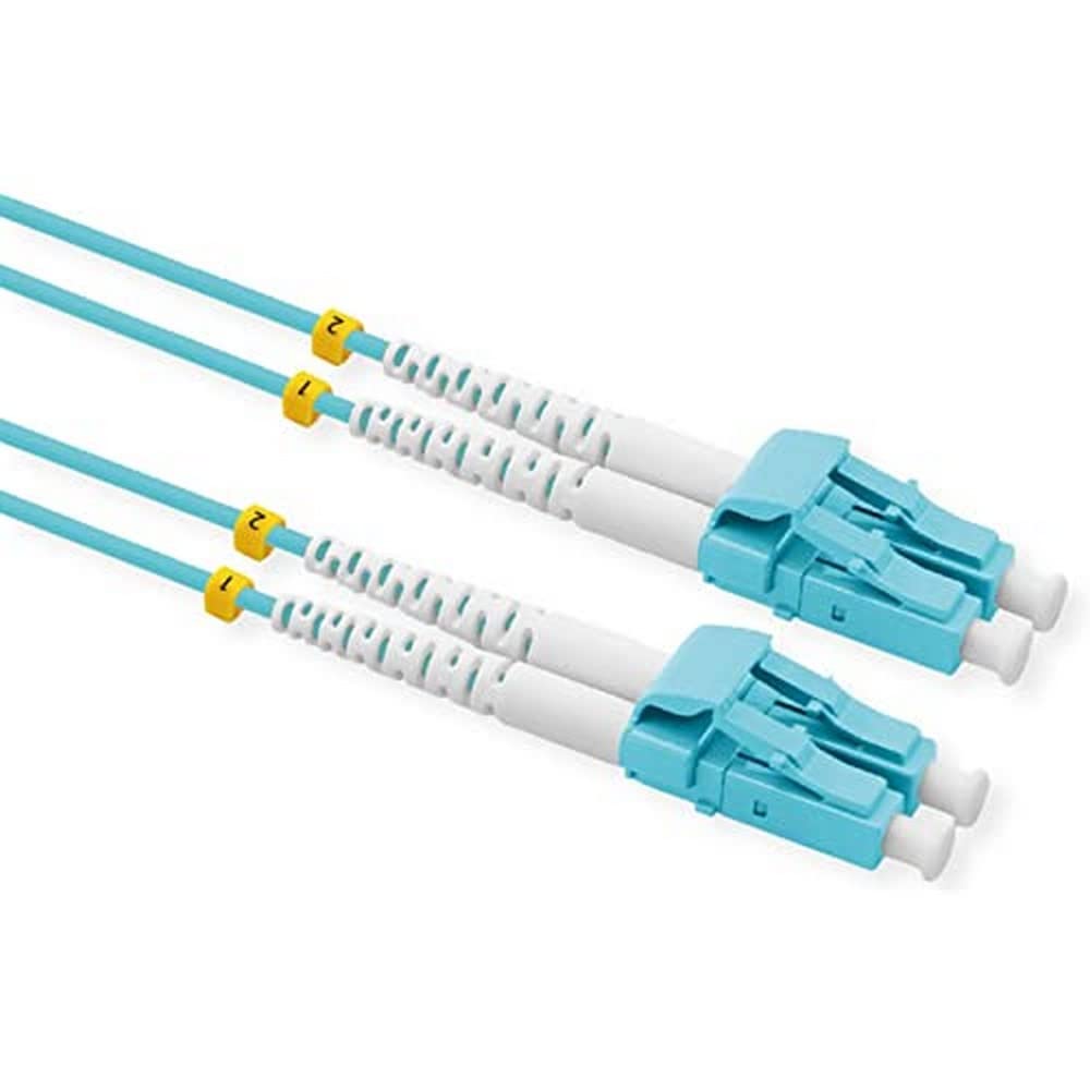 VALUE Fibre Optic Cable 50/125µm OM3, LC/LC, Low-Loss Connector, Turquoise, 3 m