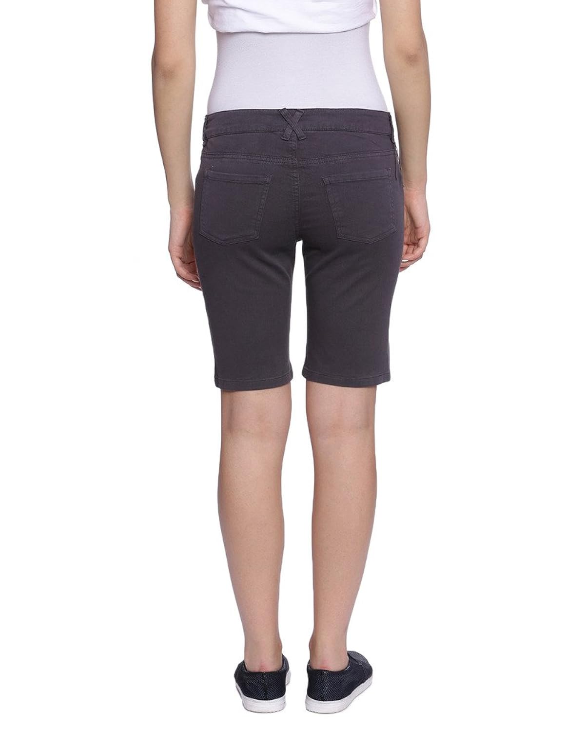 alibi dark grey cotton blend shorts