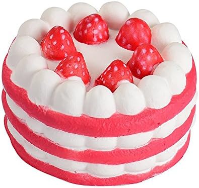 Huastyle 11CM Jumbo Squishy Slow Rising Slice Strawberry Cake Cream Scented Random ColorPendant Bread Kids Toy Random Color