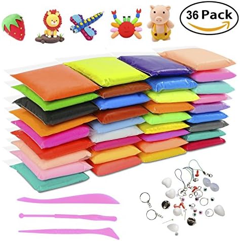 Minstrel Air Dry Clay, New Upgrade 36 Colors Non-Toxic Soft Putty Modeling Clay DIY Fluffy Slime Craft Kit with Tools Stress Relief Toys Best Gift for Adults and Children