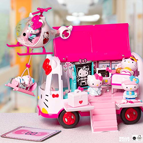 Dickie Toys 7/253246001 Hello Kitty Rettungsset mit Helikopter und Mobile Notaufnahme, inkl. 6 Hello Kitty Figuren, mehr als 15 Zubehörteile, Ambulanzset, Spielset, ab 3 Jahren – Bild 4