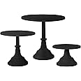 HBlife 3 Pcs Cake Stand, Black Cake Stand Set Disc Diameter 8" 10" 12", Perfect Dessert Table Display Set, Cupcake&Cake&Dessert Stands for Party, Wedding, Birthday, Baby Shower, Anniversary (Metal)
