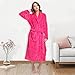 HEARTNICE Womens Fleece Robes, Soft Plush Long Bathrobe, Thick Kimono Robes for Womens, Warm House Coat (Rose, L/XL)