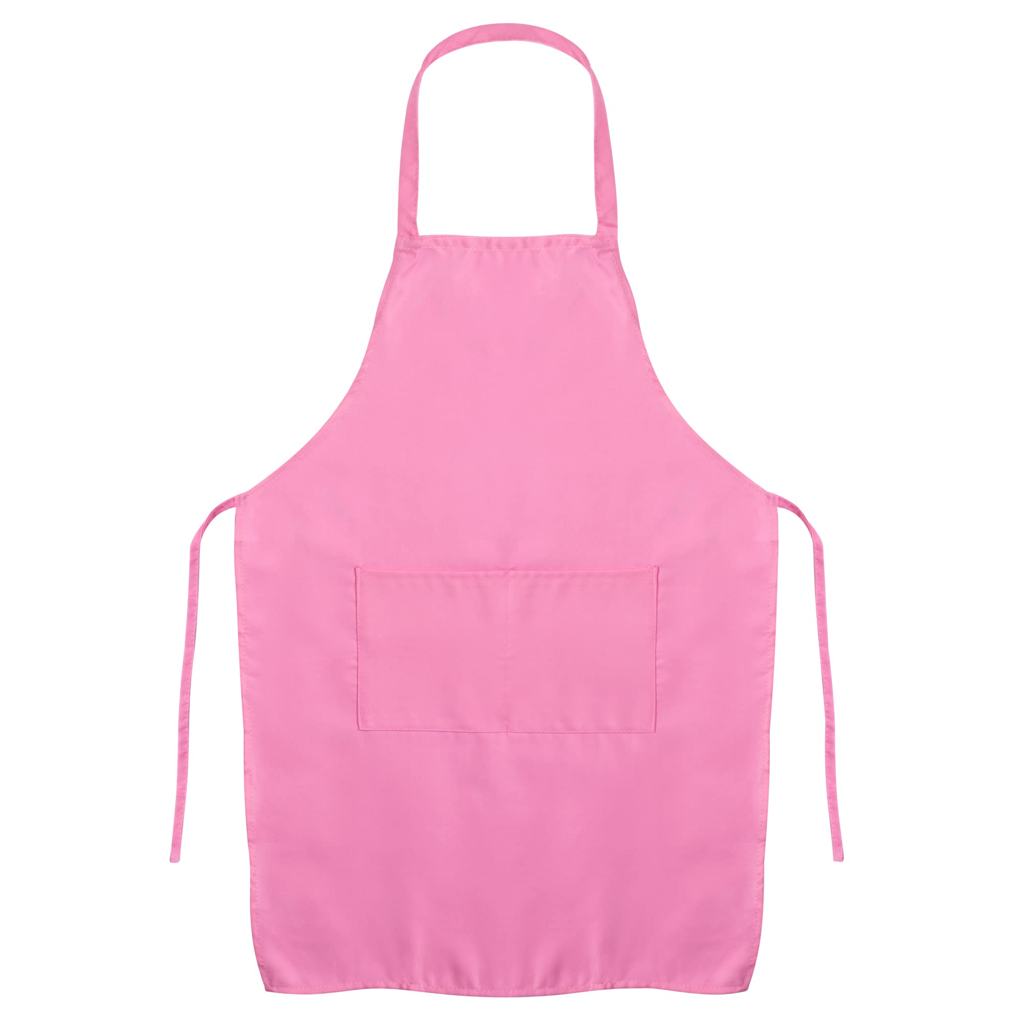 Jazooli Unisex Apron with Pockets - Cooking Aprons for Women, Men & Kids, Cleaning, Hairdressing & Waitress Apron with Pockets - One Size Fits Most Kitchen Accessories - Baby Pink