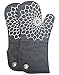 RED LMLDETA Silicone Printing Oven Mitts/Gloves 1 Pair, Heat Resistant to 500 Degree, Non-Slip for Home Kitchen Cooking Barbecue Microwave for Women/Men Machine Washable BBQ (Gray)