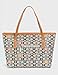 Micom Casual Signature Printing Pu Leather Tote Shoulder Handbag with Metal Decoration for Women (P Signature)