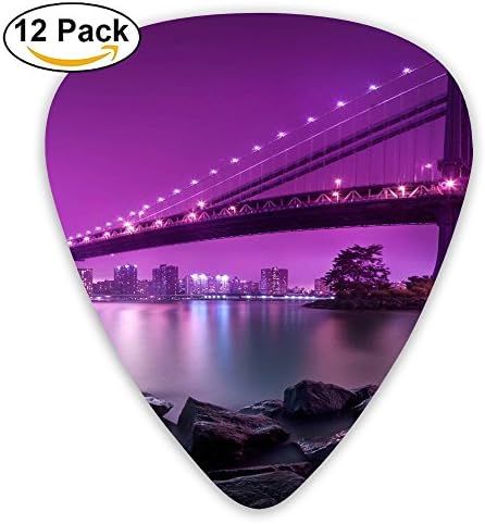 Beautiful Night Golden Gate Bridge Fashion Celluloid Printing Guitar Picks 12 Pack