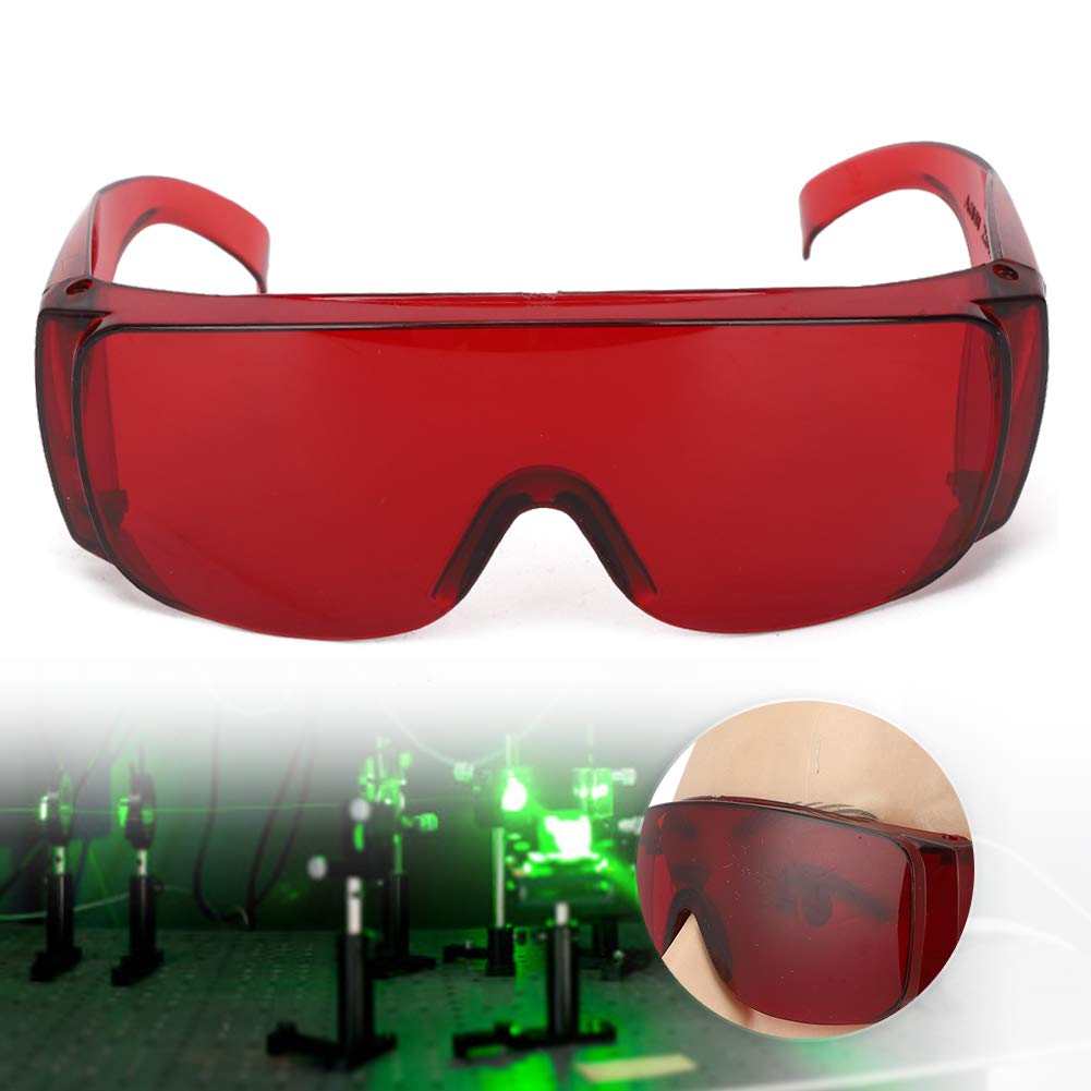 Laser Safety Glasses, 405 to 1064nm Laser Glasses Eye Protection Industrial Accessory Protective Eyewear for Light Filter (Red)