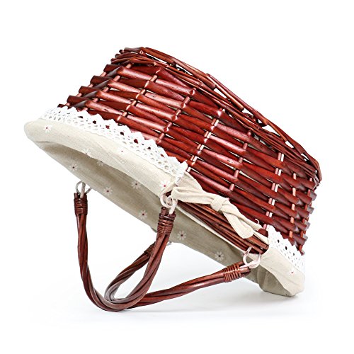 MEIEM Wicker Basket Gift Baskets Empty Oval Willow Woven Picnic Basket