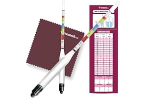 Fermtech Glass Triple Scale Hydrometer Kit – Test ABV, Brix, Gravity for Wine, Beer, Mead & Kombucha, with Microfiber Cloth &
