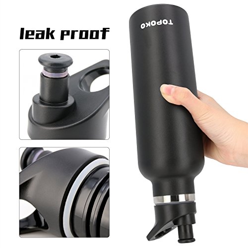TOPOKO 25oz Hydro Double Wall Flask Stainless Steel Water Bottle, Bite Valve Top, Vacuum Insulated, Sweat Proof, Leak Proof Sports Thermos. Standard Mouth 25oz, BPA-Free, Keep Cold 24 Hours (Black) - Image 8