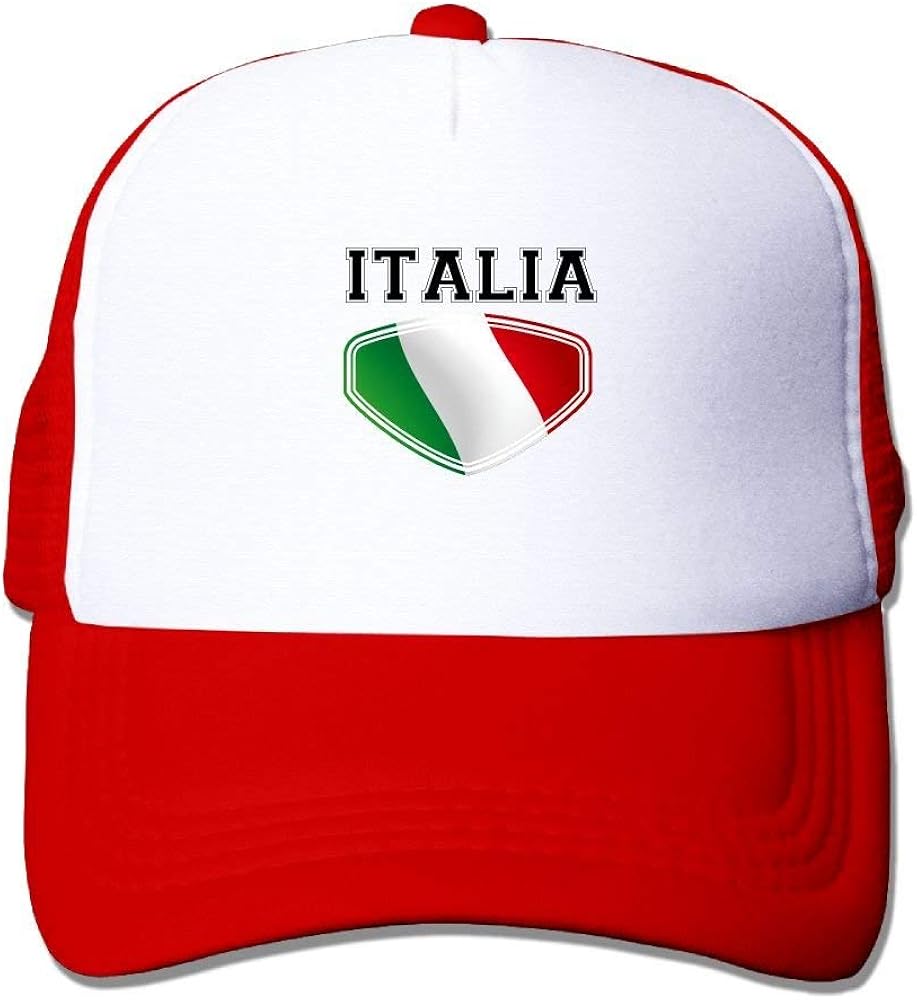 tyui7 Baseball Caps Italy Flag Logo Mesh Caps Trucker Hat Adjustable