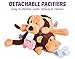 Deedee Baby Pacifier with Stuffed Animal & Detachable Pacifier Holder & Your Baby Will Love This Plush Soft Toys with Silicone Binky - Cuddly Dog & Monkey - Perfect Baby Shower Gift for Boys & Girls