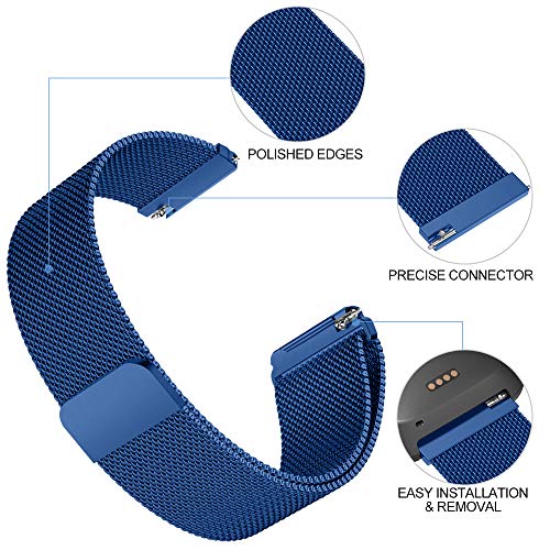 KIMILAR Metal Bands Compatible with Fitbit Versa/Versa Lite Bands, Women Men Small Large Stainless Steel Replacement Sport Bracelet Strap Wristbands Accessories with Magnet Lock - Thumbnail 4