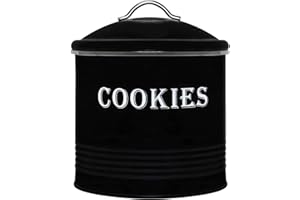 Blue Donuts Vintage Cookie Tin - Airtight Jar Containers, Kitchen Counter, Large Size, Gift Giving