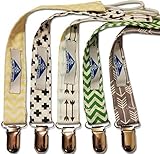 Pacifier Clip & Teething Ring Holder by Just-pro, Set of 5 Unisex Pacifier Clips, Cute Designs, Elastic Loop, Secure Attachment, Essential Accessory for Baby Girl or Boy, Great Gift for Moms& Dads