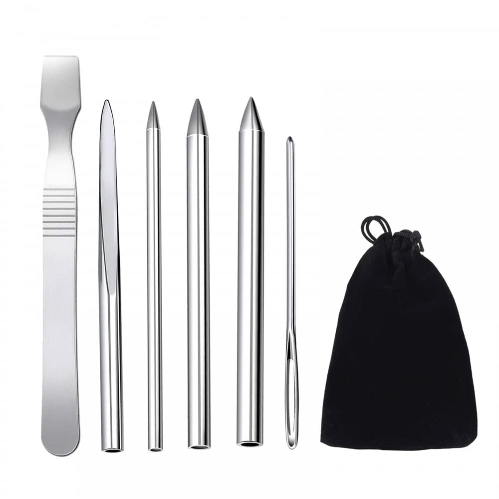 MiOYOOW Paracord Tools, Stainless Steel Paracord Work Needles Lightweight Portable Lacing Needles for Umbrella Rope Weaving DIY Handmade