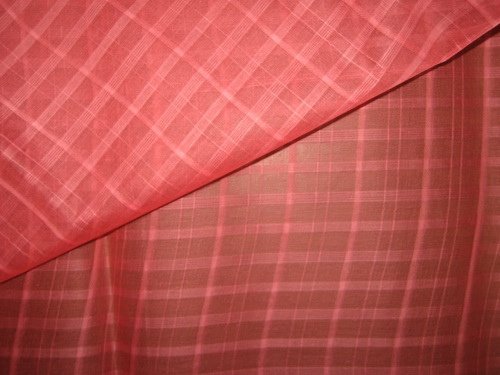 Candy Pink color Cotton Organdy Plaids~Width 44