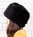 Kafeimali Women's Faux Fox Fur Russian Cossack Ski Christmas Caps Cable Knit Beanie (Black)
