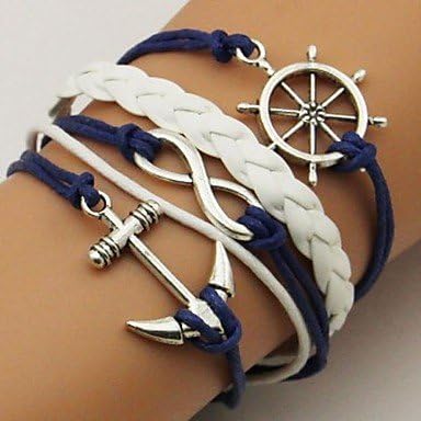 Lucky jewelry brand Ethnic Chaine With Anchor And Ruddeer Decoration 16Cm Women'S Gold Alloy Wrap Bracelet(1 Pc)