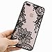 JICUIKE iPhone 7 Plus Case, [Render Print] Phone Cases Henna Paisley Datura Sexy Lace Flower Soft Border + Matte Hard Back Cover for iPhone 8 Plus Shell 5.5 Inch [Black Mandala]