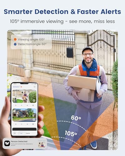 AKINGUAR 2K 3MP Window Camera, 3MP Indoor WiFi Surveillance Camera 2.4GHz, Color Night Vision, People/Vehicle Detection, Two-Way Audio, 24/7 Recording, Easy Installation