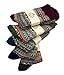 LuluVin 5 Pairs of Women's Casual Crew Socks (Beige with Stripes)
