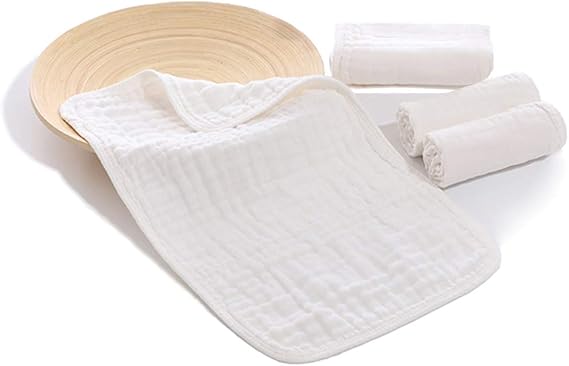 Amazon Co Jp 4枚入れ ベビータオル ハンカチ ガーゼ 涎掛け 赤ちゃん 綿100 Jes Medis ビブ 柔らか 通気性 吸水性 幼稚園 保育園 6層 白 白 45 26 4枚入れ 服 ファッション小物