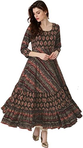 Indian Coffee Women Designer Kurta Kurti Bollywood Tunic Ethnic Pakistani Anarkali Dress Tunics Rayon Long Silk