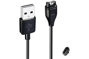 EXMRAT Compatible with Garmin Forerunner 245 Charger, Charging Cable + Black Dust Plug Anti-dust Plugs for Garmin Forerunner 245 Smart Watch
