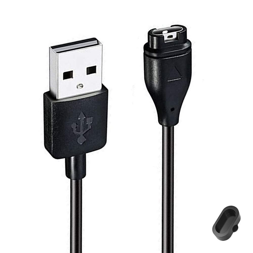 Charger for Garmin Forerunner 245 255 265, Charging Cable Plus a Black Dust Plug Anti-dust Plugs for Garmin Forerunner 245 255 265 Smart Watch