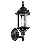 Kichler Chesapeake 17" Outdoor Wall Light in Black, 1-Light Exterior Porch Light, Coastal Wall Sconce with Clear Beveled Glas