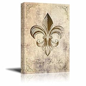 Fleur De Lis Flower on Vintage Abstract Background