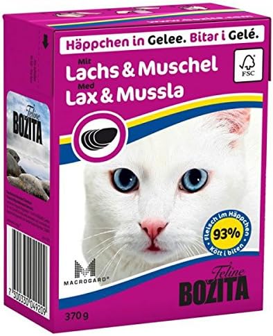 16 x 370g with Salmon & Mussels Chunks in Jelly Saver Pack Bozita Wet Cat Food