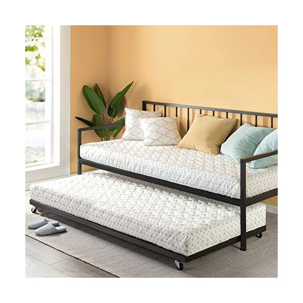 ZINUS Eden Metal Daybed with Trundle / Mattress Foundation with Steel