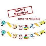 Back to School Decorations for Classroom - 2 Garland with School Props | Teacher Decorations for Classroom | First Day of School Decorations for Teachers for Classroom | Back to School Banner Props