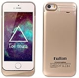 iPhone 5S / 5 Battery Case Charger Protective Rechargeable External Charging Case 2200 Mah for iPhone SE/5S/5/5C Slim Portable Backup Case Gold by Kujian